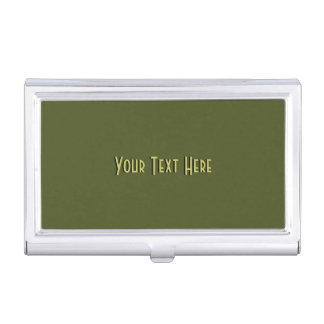 Solid Army Green Personalized Business Card Holder