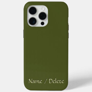 Solid Army Green Personalized iPhone 15 Pro Max Case