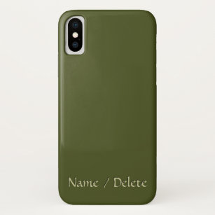 Solid Army Green Personalized iPhone XS Case