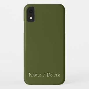 Solid Army Green Personalized iPhone XR Case