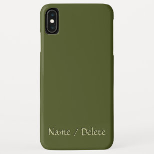 Solid Army Green Personalized iPhone XS Max Case