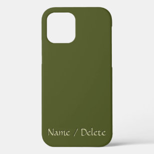Solid Army Green Personalized iPhone 12 Pro Case
