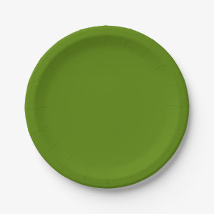 Solid Avocado Green Paper Plates