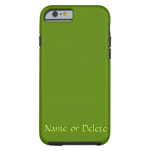 Solid Avocado Green Personalized Tough iPhone 6 Case