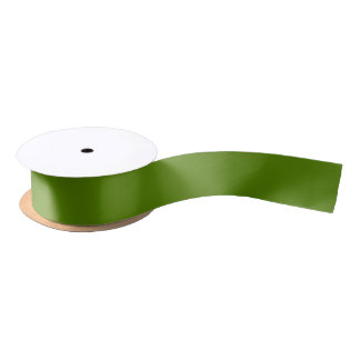 Solid Avocado Green Satin Ribbon