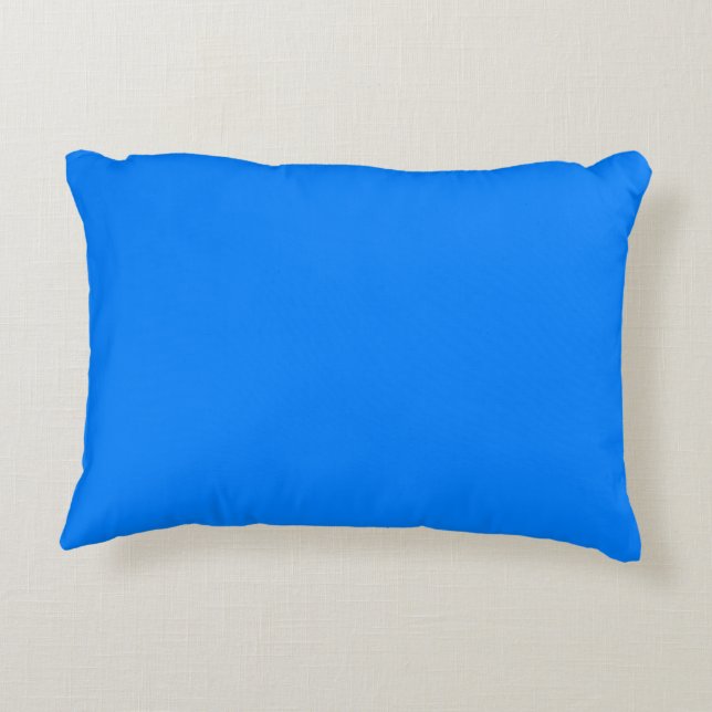 Solid Azure Blue Accent Pillow (Back)