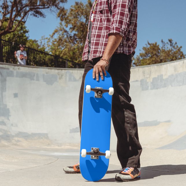 Solid Azure Blue Color Background Skateboard (Outdoor 2)