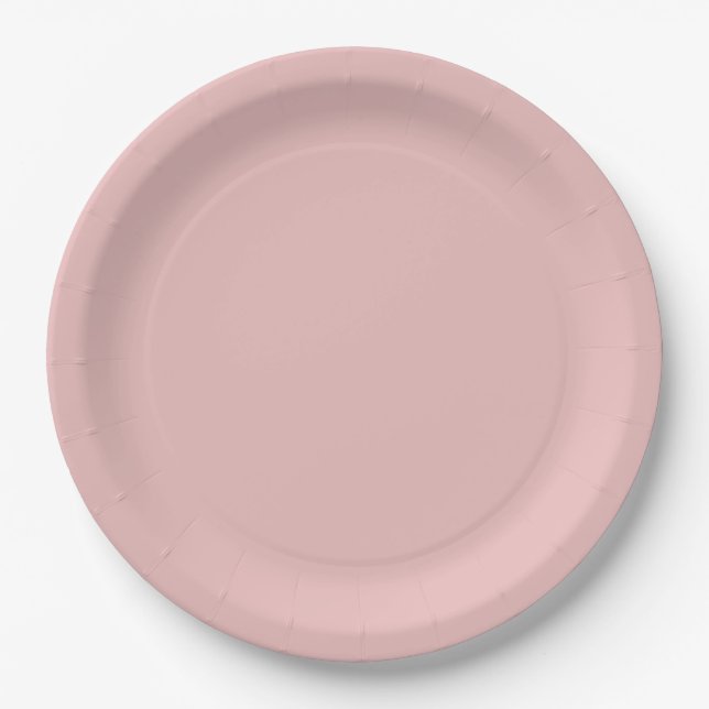 Solid Baby Pink Paper Plates (Front)