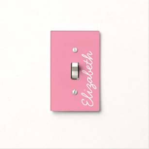 Solid Color Wall Plates Light Switch Covers Zazzle Solid Background Color With Script Custom Name Light Switch Cover