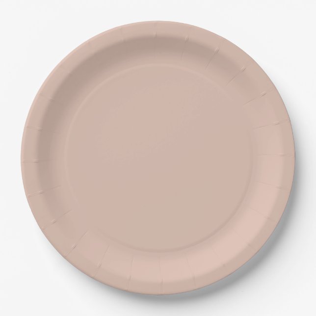 Solid Beige Paper Plates (Front)