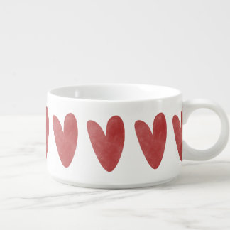 Solid Big Red Hearts Pattern Mug with Handle