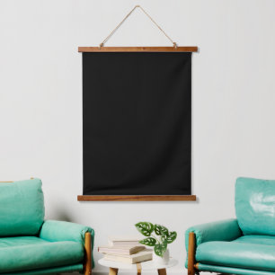 Solid Black 26"x36" Vertical Hanging Tapestry