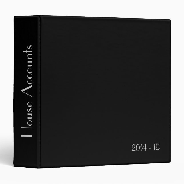 Solid Black Account Personal Binder (Front/Spine)