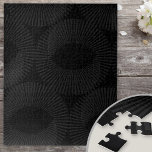 Solid Black and Gray Geometric Domino Illusion Jigsaw Puzzle<br><div class="desc">Solid Black and Dark Gray jigsaw puzzle. The puzzle has a solid black background with a dark gray geometric domino,  optical illusion design. Unusual and difficult - perfect if you're looking for one of the hardest jigsaw puzzle design styles.</div>