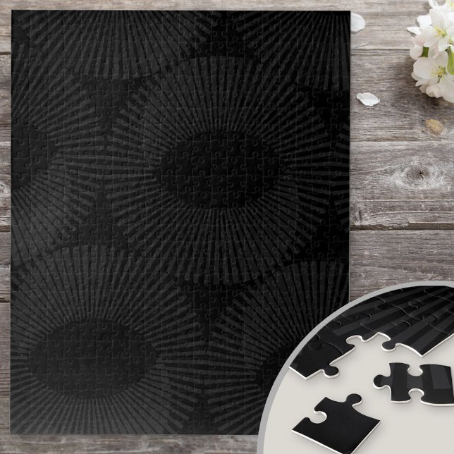 Solid Black and Gray Geometric Domino Illusion Jigsaw Puzzle (Creator Uploaded)