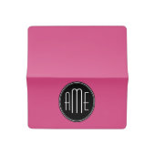 Solid Black and Hot Pink with Monogram Checkbook Cover (Open)