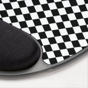 Solid Black and White Chevron Pattern Gel Mouse Pad