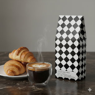 Solid Black and White Chevron Pattern Roasted Coffee