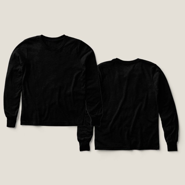 Solid Black Boys Custom Bella Canvas Long Tri-Blend Shirts (Design Front & Back)