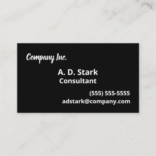 Solid Black Business Cards
