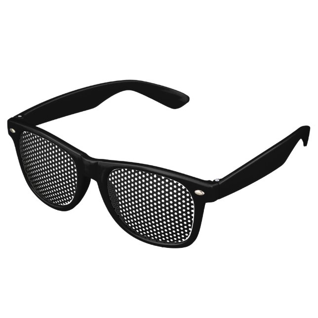 Solid Black Color Retro Sunglasses (Angled)
