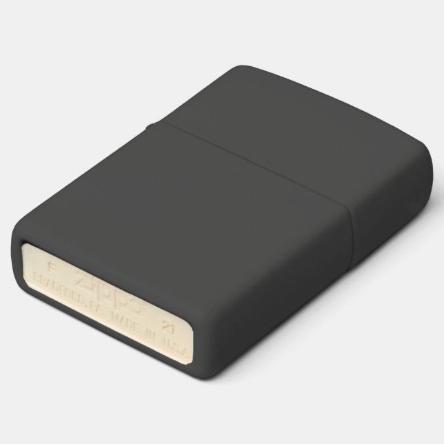 Solid Black Color Zippo Lighter (Angled)