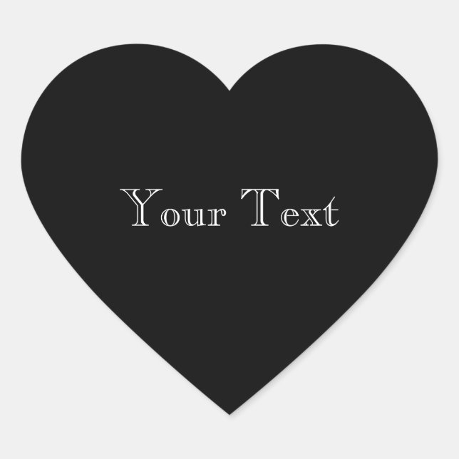 Solid black colour heart sticker (Front)