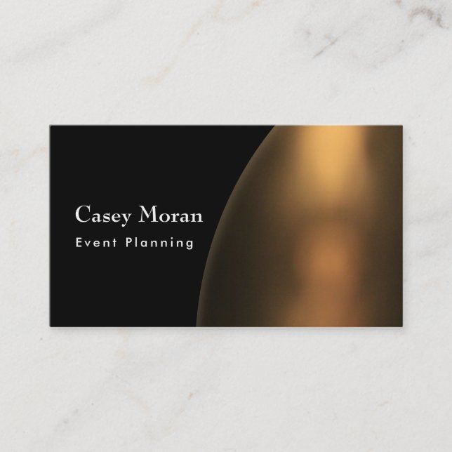 Solid Black Curve Over Warm Blurred Light Photo Business Card (Front)
