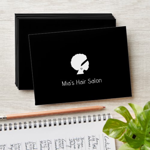 Solid black custom logo and name envelope