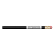 Solid Black, Dark Gray Ribbon Name Monogram Pencil Solid Black, Dark Gray Ribbon Name Monogram Pencil