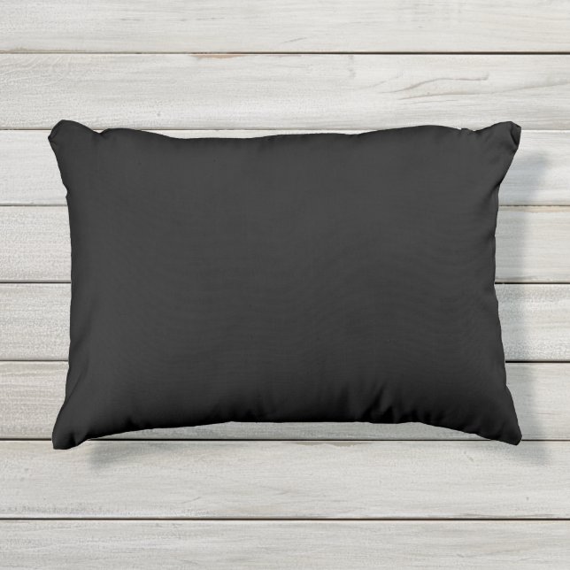 Solid Black decorative Accent Outdoor Pillow (Front)