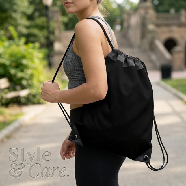 Solid Black Drawstring Bag for Everyday Wear (Solid Black Drawstring Bag for Everyday Wear)