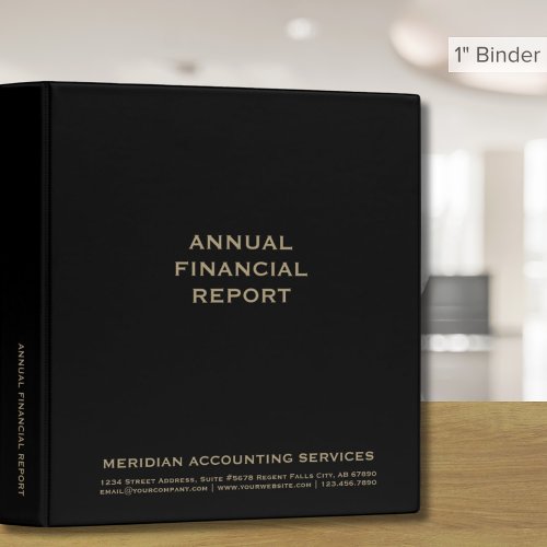 Solid Black Financial Report Binder
