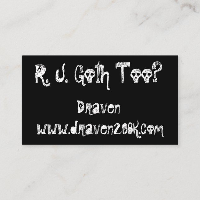 Solid Black Goth Business Cards (Front)