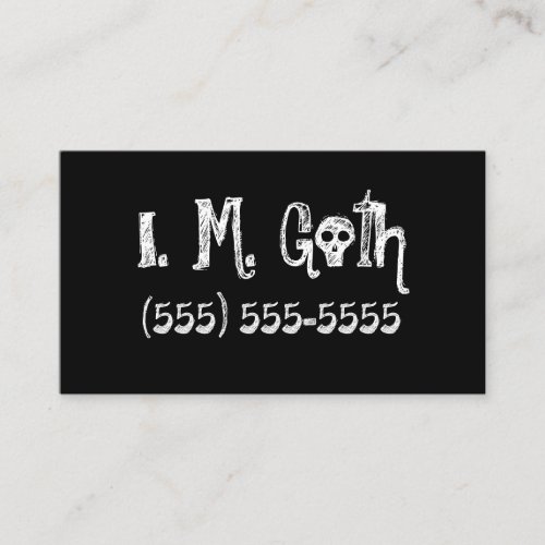 Solid Black Goth Business Cards
