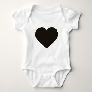 Solid black heart baby bodysuit