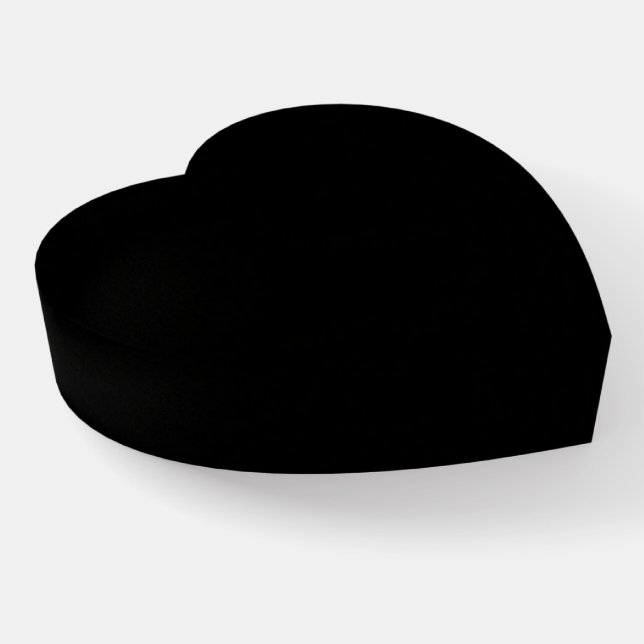 Solid Black Heart Paperweight (Angled)