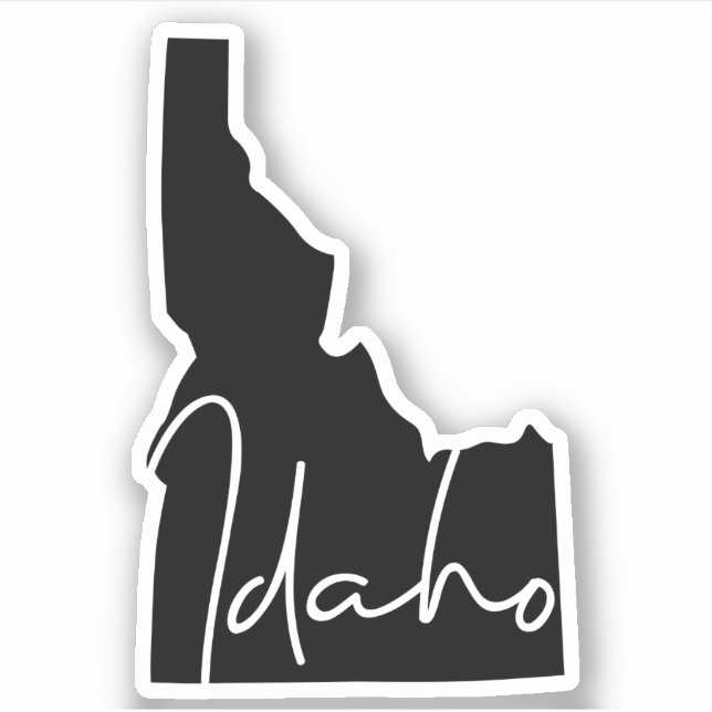 Solid Black Idaho State Sticker (Front)