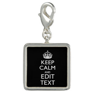 Solid Black KEEP CALM AND Edit Text Charm
