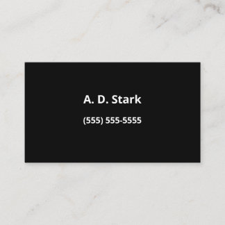 Solid Black Minimalist Business Cards