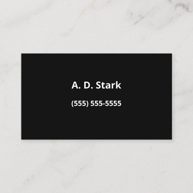 Solid Black Minimalist Business Cards (Front)