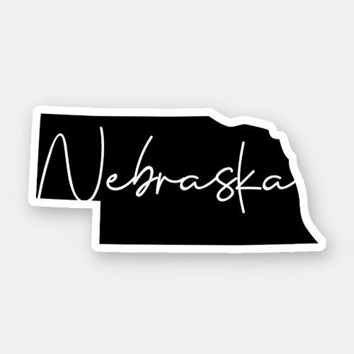 Solid Black Nebraska State Sticker