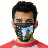 Solid Black Ostrich Bite Photo Your Text Funny Face Mask (Worn Him)