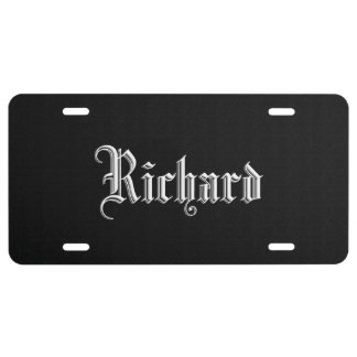 Solid Black Personalized License Plate