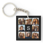 Solid Black Photo Collage Custom Monogram