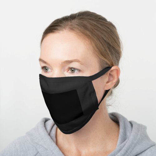 Solid black plain cotton face mask