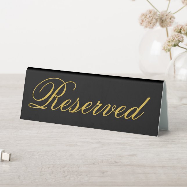 Solid Black Reserved Sign for Party Tables (In SItu (Table))