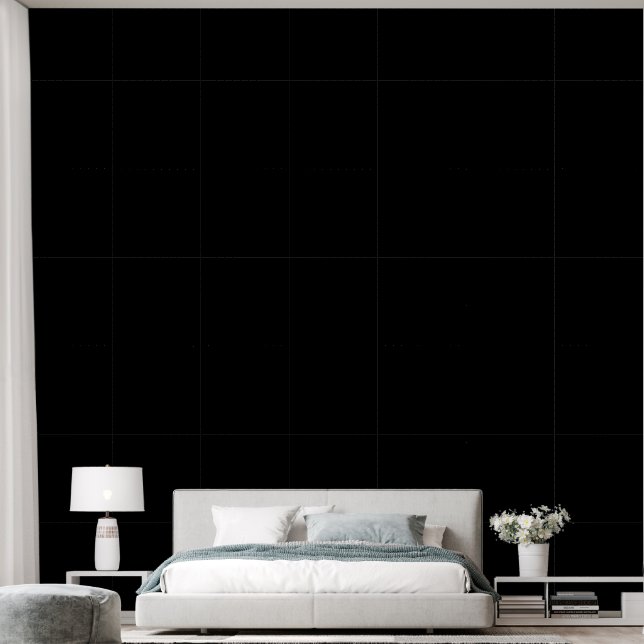 Solid Black Simple Elegant Wallpaper (Bedroom)
