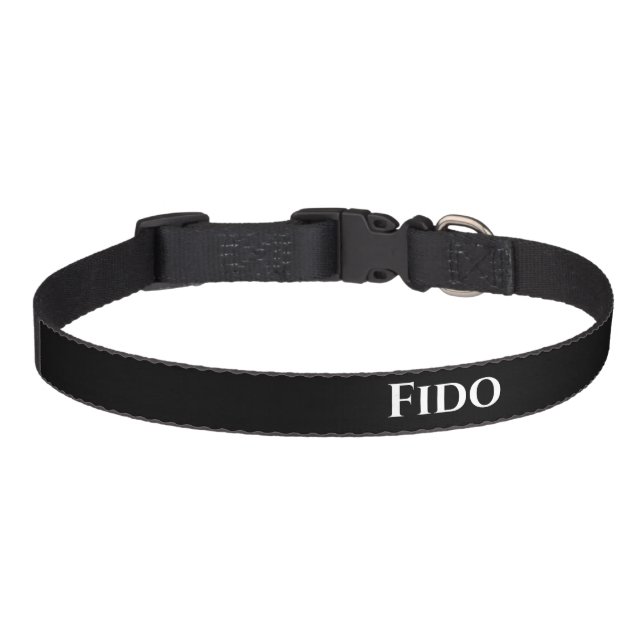 Solid black template pet collar (Front)