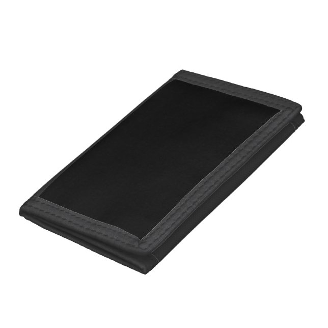 Solid black tri-fold wallet (Bottom)